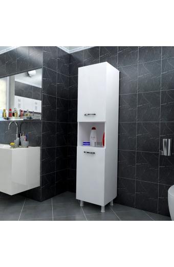 Ντουλάπα-στήλη Wanka pakoworld σε λευκή απόχρωση 30x32x144εκ