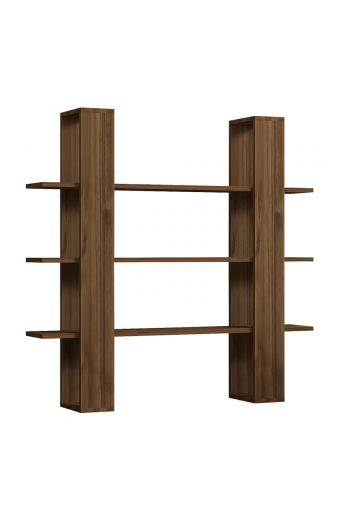 Βιβλιοθήκη Yotek pakoworld σε καρυδί απόχρωση 120x23x120εκ