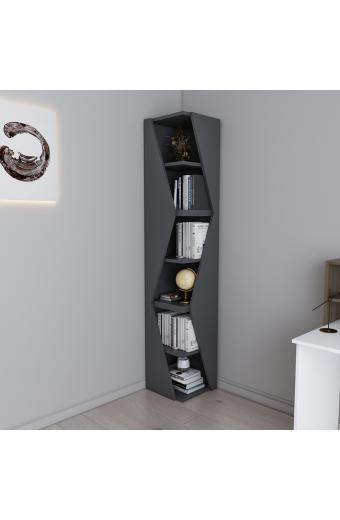 Βιβλιοθήκη στήλη Klaro pakoworld σε ανθρακί απόχρωση 32x32x165εκ