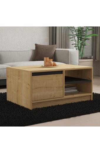 Τραπέζι σαλονιού Narli pakoworld σε oak απόχρωση 90x60x45εκ