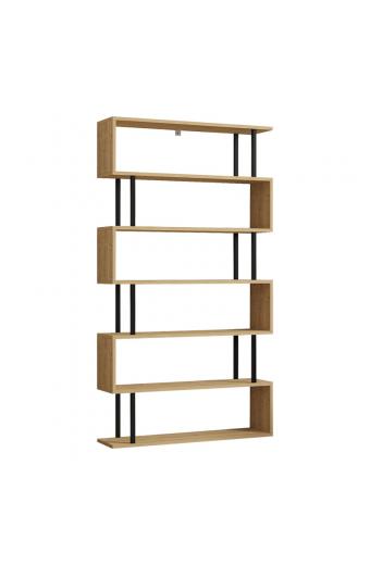 Βιβλιοθήκη Ziza pakoworld σε oak  απόχρωση 90x22x162.6εκ