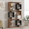 Βιβλιοθήκη Cubix pakoworld σε sonoma-ανθρακί απόχρωση 90x24,6x171,90εκ