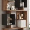 Βιβλιοθήκη Cubix pakoworld σε sonoma-ανθρακί απόχρωση 90x24,6x171,90εκ