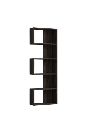 Βιβλιοθήκη Cascade pakoworld σε σκούρο καρυδί απόχρωση 51.8x22x150εκ