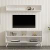 Σύνθετο σαλονιού Prestige pakoworld σε λευκή απόχρωση 120x29,6x50εκ