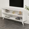 Σύνθετο σαλονιού Prestige pakoworld σε λευκή απόχρωση 120x29,6x50εκ