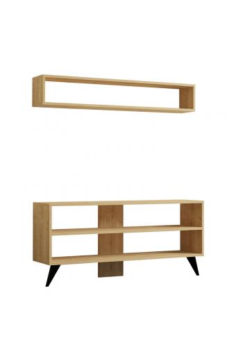 Σύνθετο σαλονιού Prestige pakoworld σε oak απόχρωση 120x29,6x50εκ