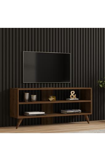 Έπιπλο τηλεόρασης Prestige pakoworld σε καρυδί απόχρωση 120x29,6x50εκ