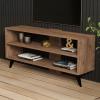 Έπιπλο τηλεόρασης Prestige pakoworld σε sonoma απόχρωση 120x29,6x50εκ