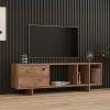 Έπιπλο τηλεόρασης Mueble pakoworld σε sonoma απόχρωση 140x29x45εκ