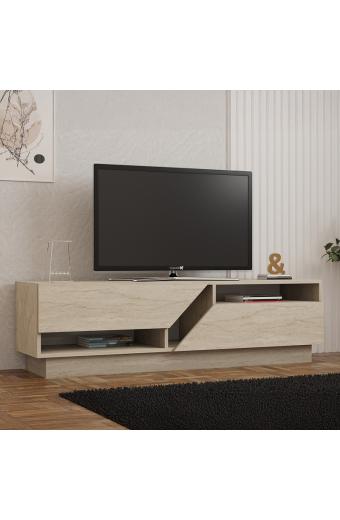 Έπιπλο τηλεόρασης Cogo pakoworld σε όψη τραβερτίνας 160x40x45εκ