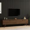 Έπιπλο τηλεόρασης Jate pakoworld σε καρυδί απόχρωση 160x25x40εκ