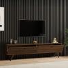 Έπιπλο τηλεόρασης Jate pakoworld σε καρυδί απόχρωση 160x25x40εκ