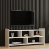 Έπιπλο τηλεόρασης Kapri pakoworld σε λευκή απόχρωση 120x28x55εκ