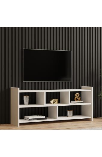 Έπιπλο τηλεόρασης Kapri pakoworld σε λευκή απόχρωση 120x28x55εκ