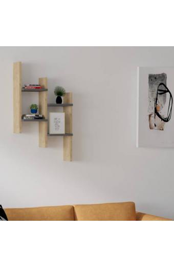 Ραφιέρα τοίχου Tabal pakoworld σε oak απόχρωση 49.4x14.5x85εκ
