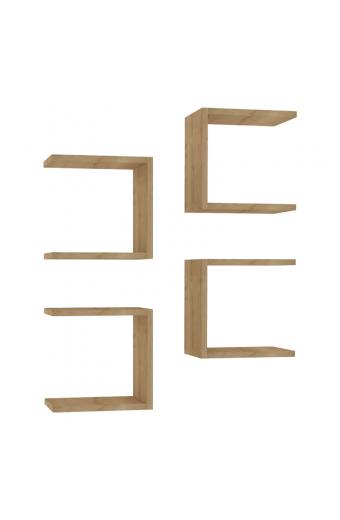 Ραφιέρα τοίχου Perari pakoworld 4τεμ.σε oak  απόχρωση 30x19.6x30εκ