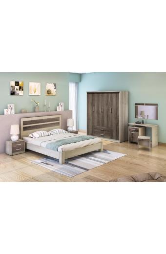 Κρεβάτι διπλό OLYMPUS pakoworld σε χρώμα castillo-toro 160x200εκ