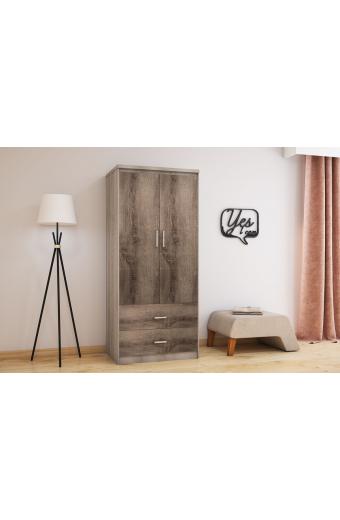 Ντουλάπα ρούχων δίφυλλη OLYMPUS pakoworld χρώμα castillo-toro 81x57x183εκ