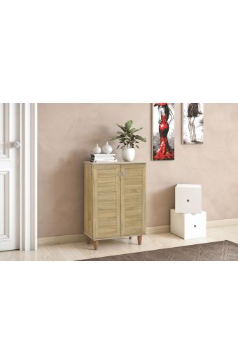 Παπουτσοθήκη-ντουλάπι SANTO pakoworld 10 ζεύγων χρώμα sonoma 60x34,5x91,5εκ