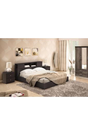Κρεβάτι OLYMPUS pakoworld χρώμα wenge 160x200εκ