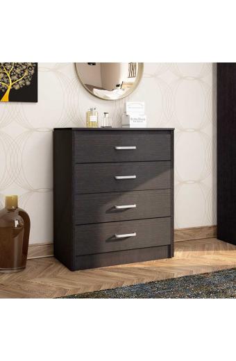 Συρταριέρα OLYMPUS pakoworld με 4 συρτάρια χρώμα wenge 80x40x95εκ