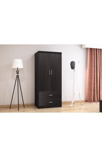 Ντουλάπα ρούχων δίφυλλη OLYMPUS pakoworld χρώμα wenge 81x57x183εκ