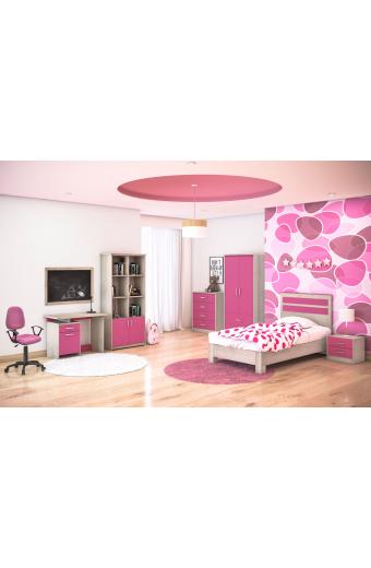 Γραφείο εργασίας Looney pakoworld χρώμα castillo-ροζ 100x55x75εκ