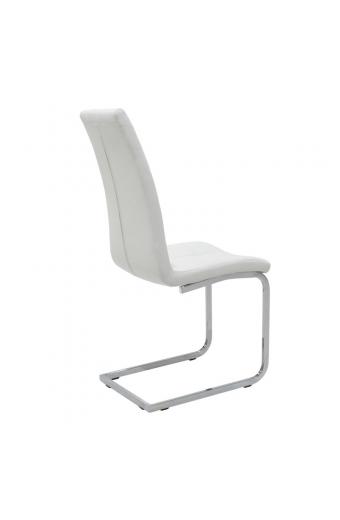 Καρέκλα Darrell pakoworld pu λευκό-βάση χρωμίου 42x49x106εκ