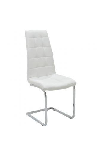 Καρέκλα Darrell pakoworld pu λευκό-βάση χρωμίου 42x49x106εκ