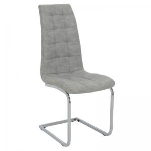 Καρέκλα Darrell pakoworld pu αντικέ γκρι-βάση χρωμίου 42x49x106εκ