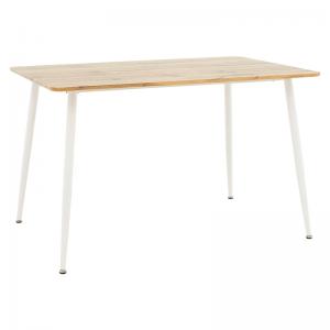 Τραπέζι Cuba pakoworld MDF sonoma-λευκό 120x80x75εκ