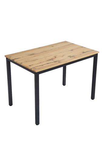 Τραπέζι Witte pakoworld MDF/Metal σε sonoma απόχρωση με λευκο πόδι 110x70x76εκ