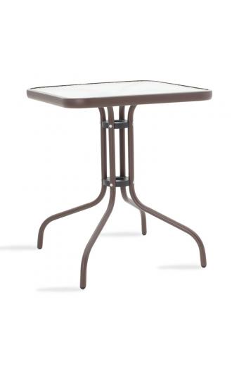 Τραπέζι Watson pakoworld μέταλλο καφέ-γυαλί 60x60x70εκ