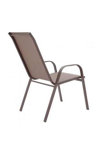 Πολυθρόνα Calan pakoworld μέταλλο σκούρo καφέ-textilene καφέ 55x75x90εκ