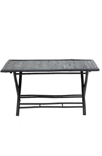 Τραπέζι Badou pakoworld πτυσσόμενο bamboo μαύρο 150x80x77εκ