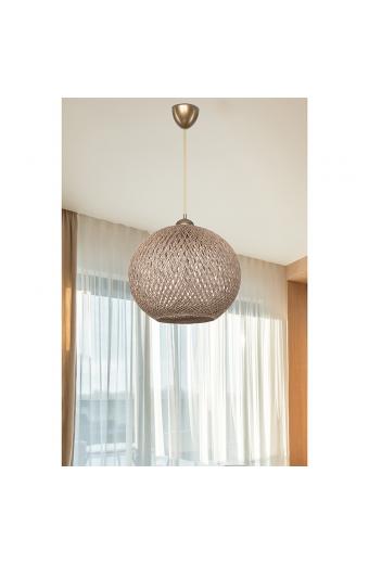 Φωτιστικό οροφής μονόφωτο Leshia pakoworld Ε27 καφέ Φ38x38εκ