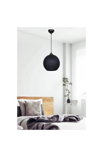 Φωτιστικό οροφής μονόφωτο Leshia pakoworld Ε27 μαύρο Φ26x26εκ