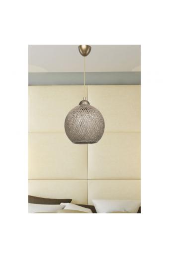 Φωτιστικό οροφής μονόφωτο Leshia pakoworld Ε27 καφέ Φ26x26εκ