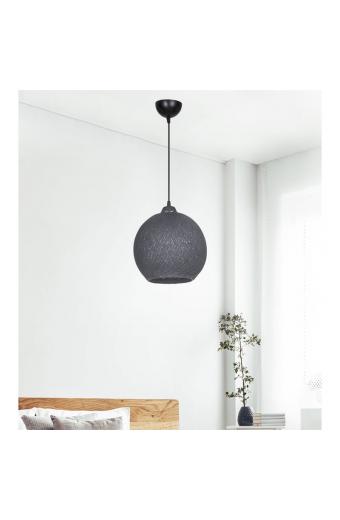 Φωτιστικό οροφής μονόφωτο Leshia pakoworld Ε27 γκρι Φ26x26εκ