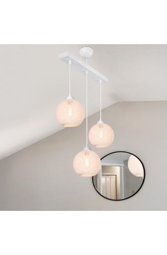 Φωτιστικό οροφής τρίφωτο PWL-0973 II pakoworld Ε27 λευκό 50x18x85εκ