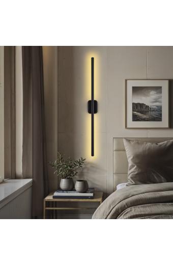 Φωτιστικό τοίχου-απλίκα Senio pakoworld Led μαύρο 75x6x6εκ