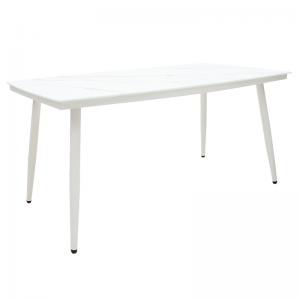 Τραπέζι κήπου Zeren pakoworld μέταλλο λευκό-γυαλί 160x90x78εκ