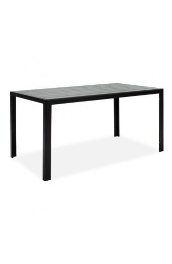 Τραπέζι Nares pakoworld αλουμίνιο μαύρο-plywood ανθρακί 140x80x72.5εκ