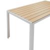 Τραπέζι κήπου Nares pakoworld αλουμίνιο λευκό-plywood φυσικό 140x80x72.5εκ