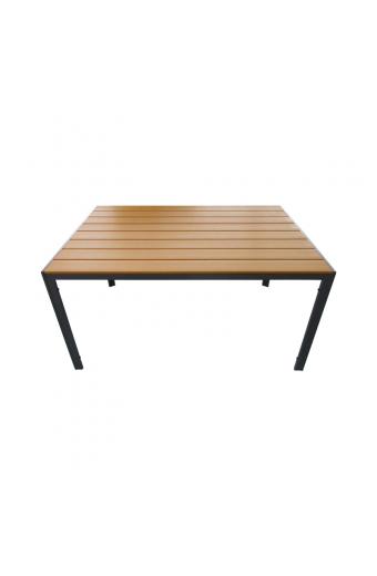 Τραπέζι Nares pakoworld αλουμίνιο ανθρακί-plywood φυσικό 140x80x72.5εκ