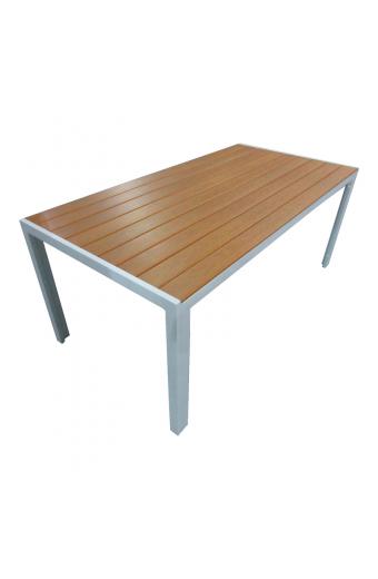 Τραπέζι Nares pakoworld αλουμίνιο λευκό-plywood φυσικό 180x90x72.5εκ
