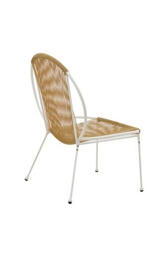 Καρέκλα Dapper pakoworld λευκό μέταλλο-pe φυσικό 64.5x74.5x76εκ