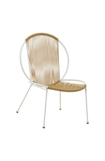 Καρέκλα Dapper pakoworld λευκό μέταλλο-pe φυσικό 64.5x74.5x76εκ
