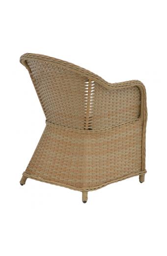 Πολυθρόνα κήπου Hadrian pakoworld rattan καφέ- textilene μπεζ 57x70x85εκ